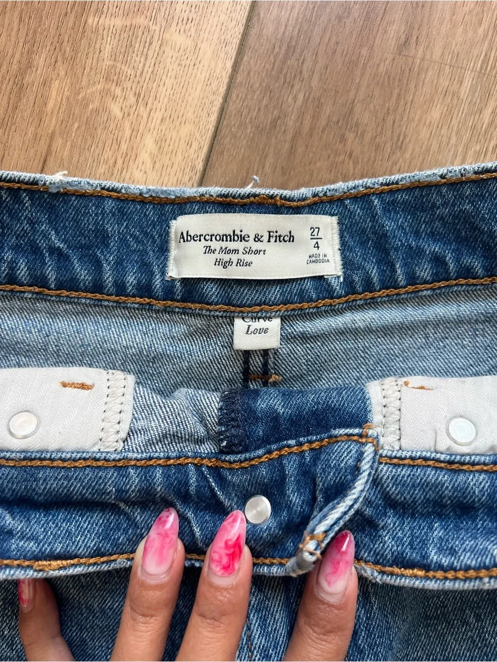 Abercrombie & Fitch Distressed Blue Denim Shorts